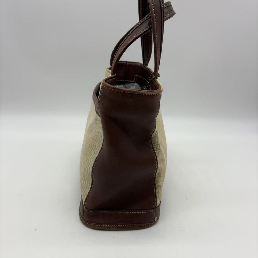 Coach Leather and Linen Tote - Picture 2 of 5